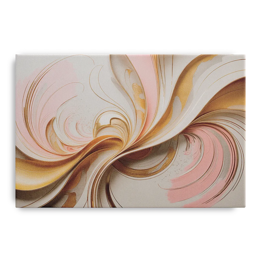 Elegant Radiance Pink and Gold Abstract - Canvas Wall Art