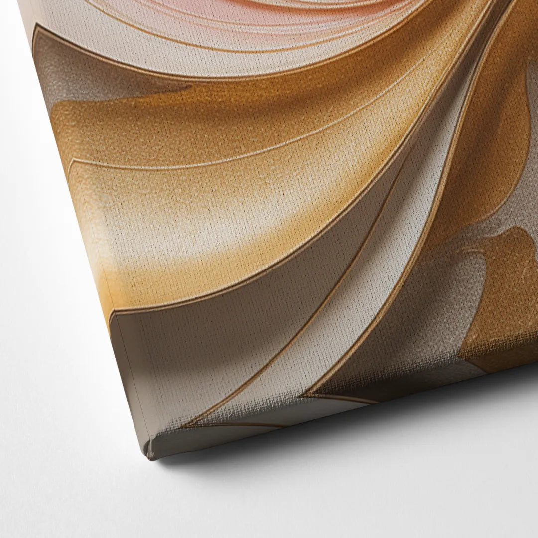 Elegant Radiance Pink and Gold Abstract Canvas Close Up