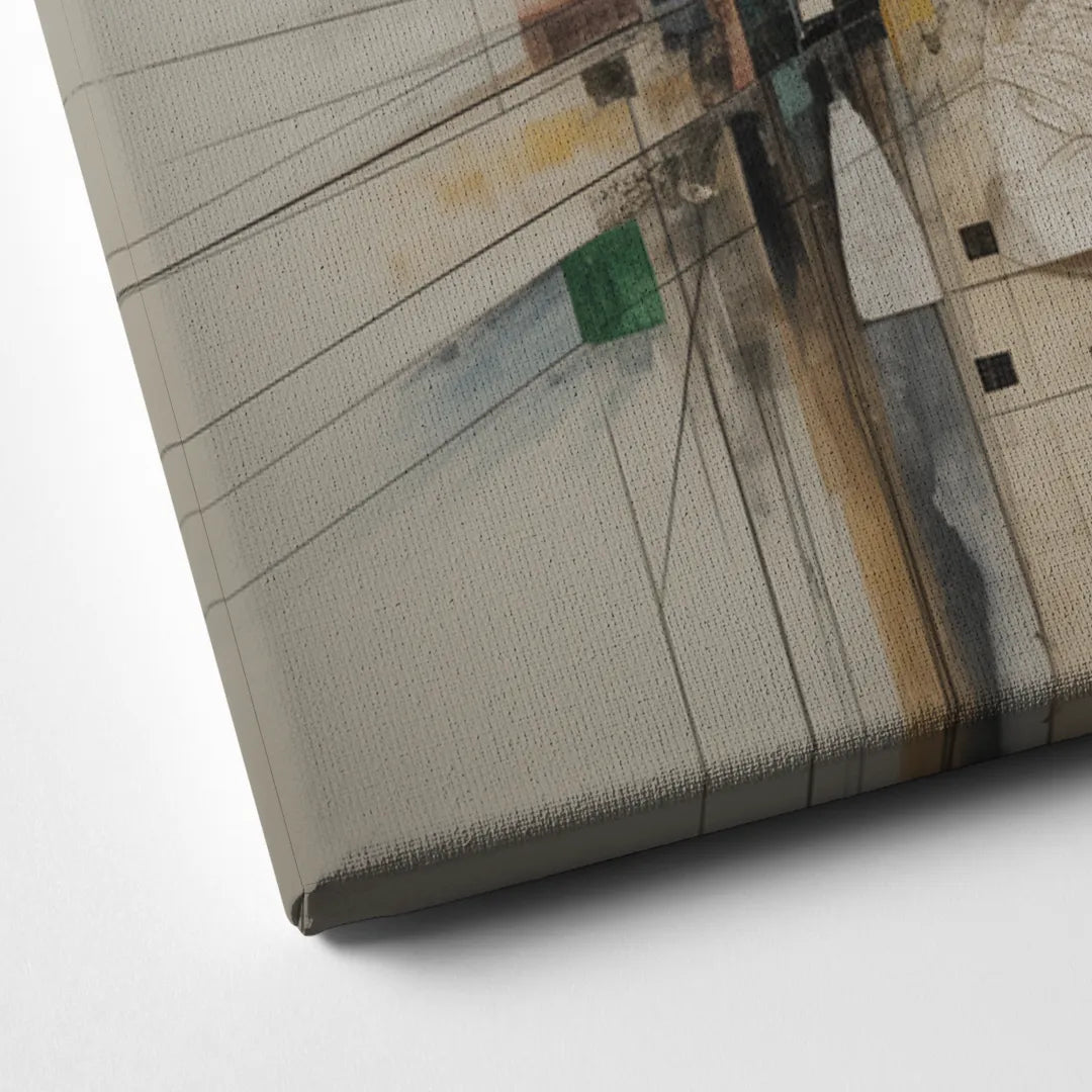 Elegant Urban Layers White Abstract Canvas Close Up