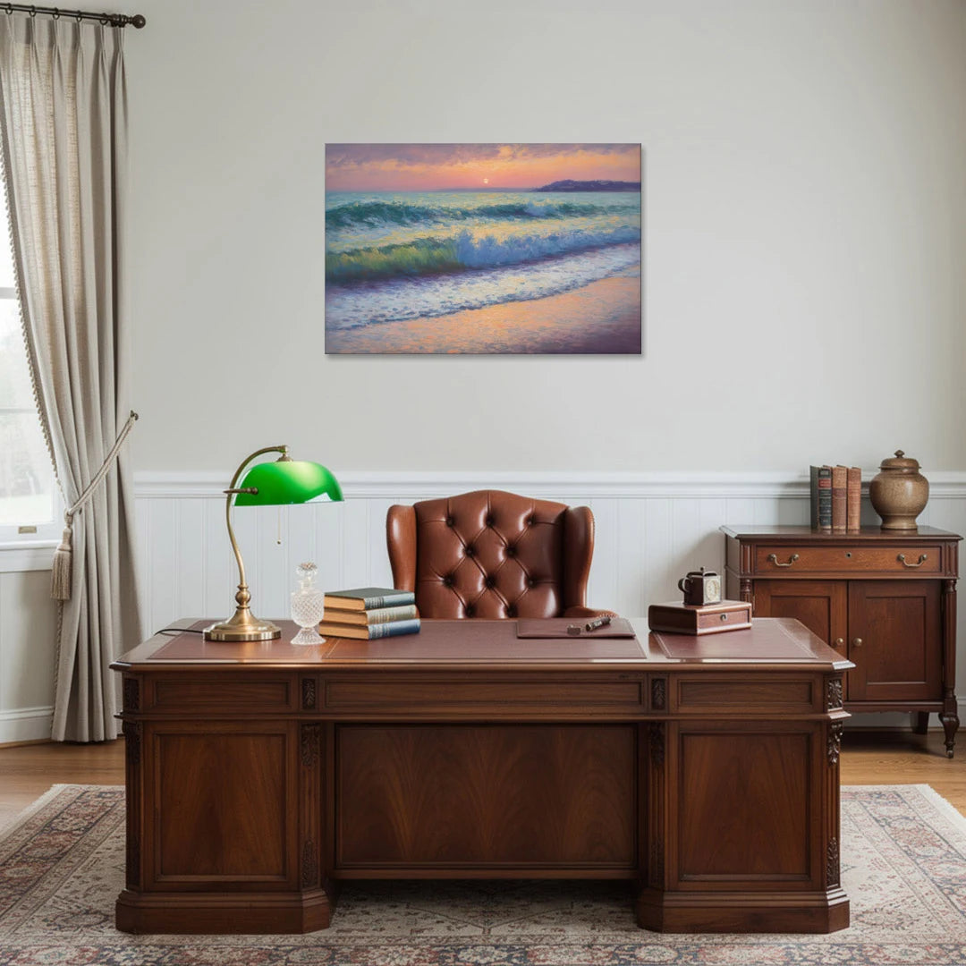 Elli Beach Sunset - Canvas Wall Art - Office - 36x24