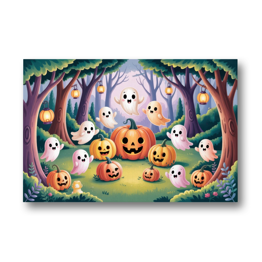 Enchanted Forest Cute Halloween - Canvas Wall Art - Front