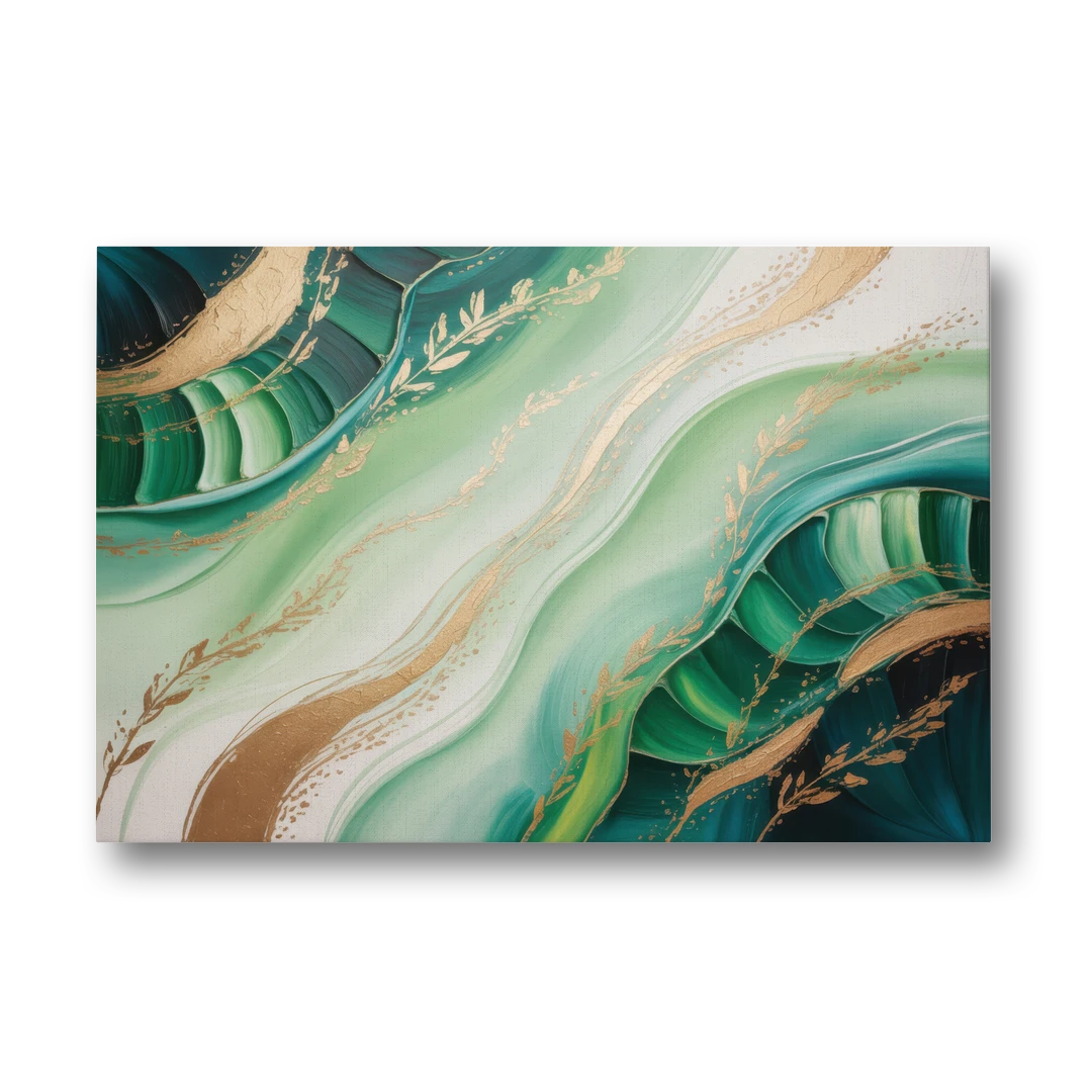 Enchanting Forest Green Abstract - Canvas Wall Art - Front
