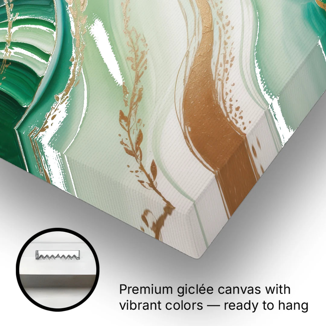 Enchanting Forest Green Abstract - Canvas Wall Art - Gallery Wrap Corner