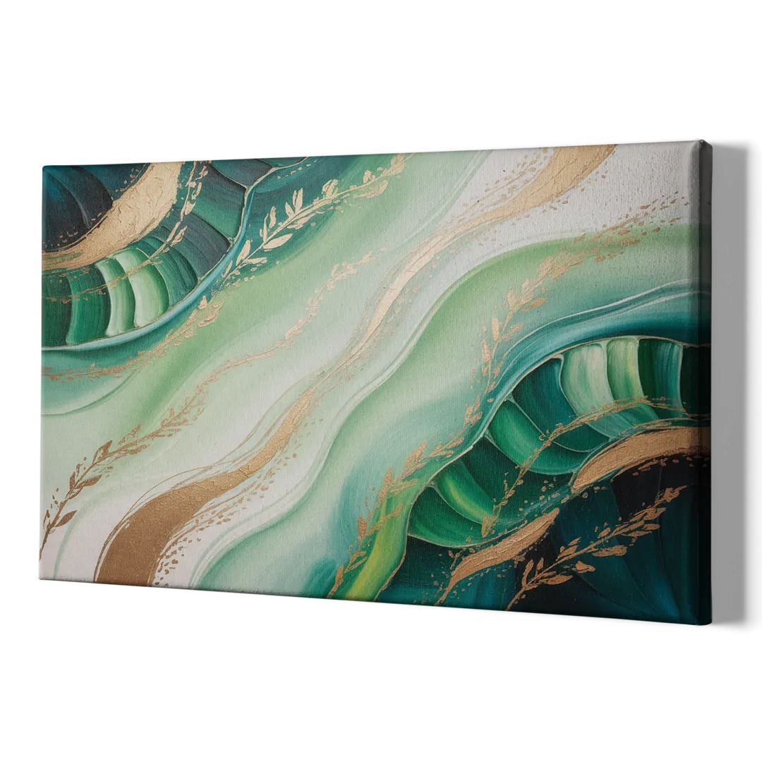 Enchanting Forest Green Abstract - Canvas Print Art Sides