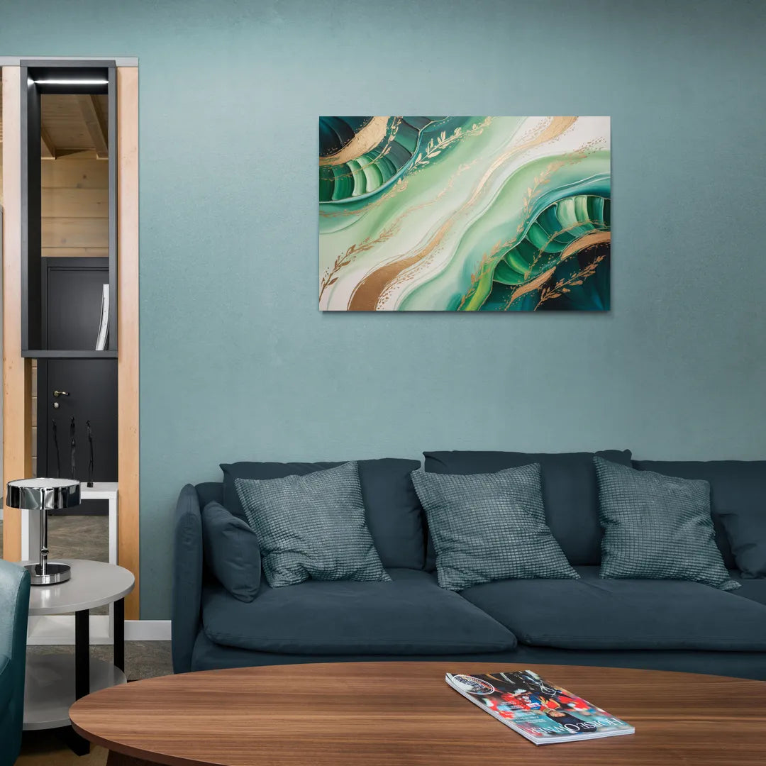 Enchanting Forest Green Abstract - Canvas Wall Art Living Room
