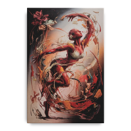 Energetic Harmony Red Abstract - Canvas Wall Art