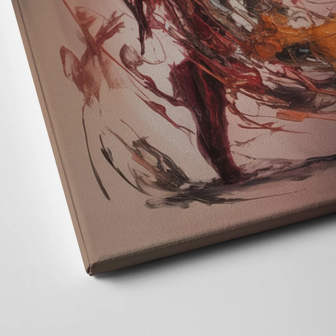Energetic Harmony Red Abstract Canvas Close Up
