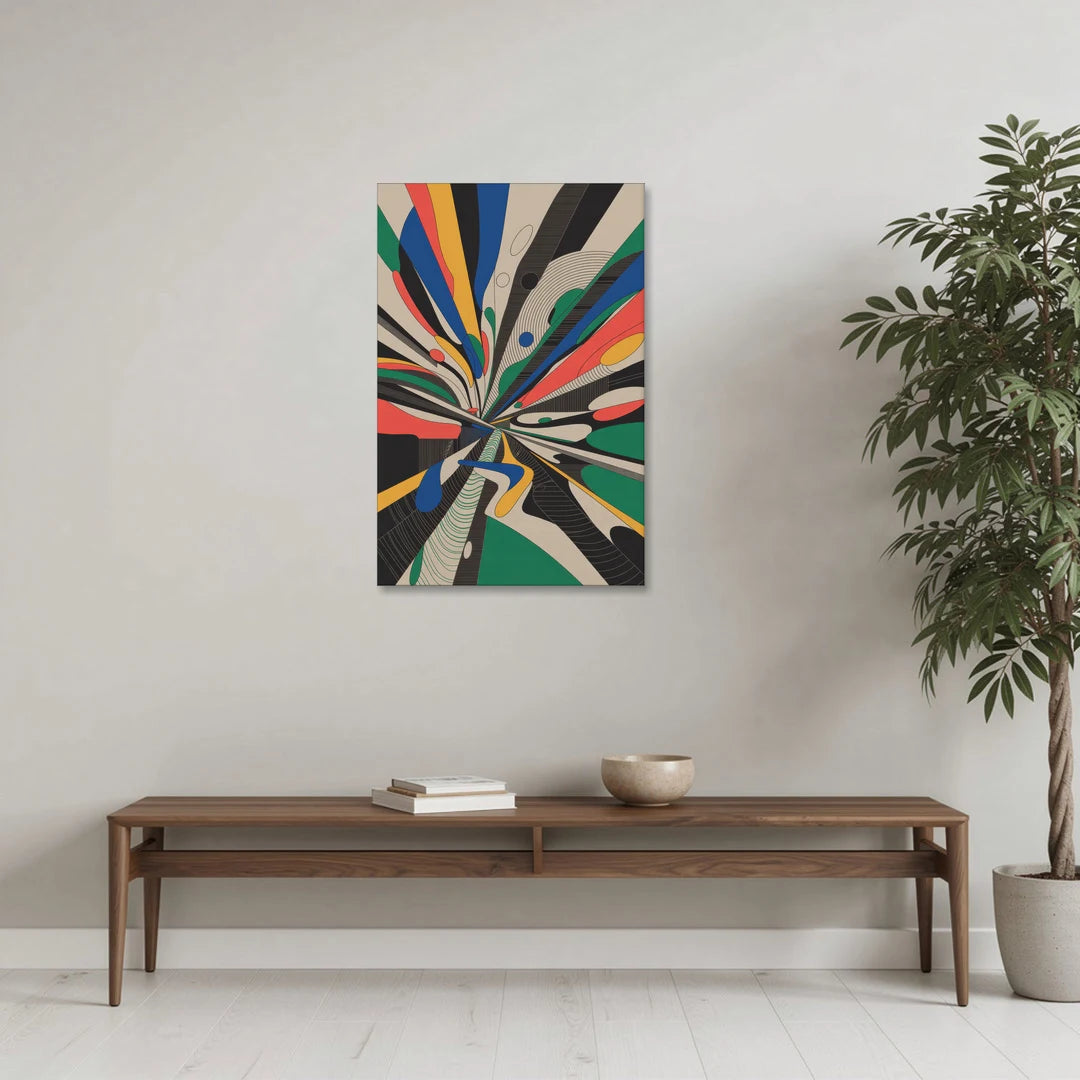 Energetic Layers of Colorful Abstract - Canvas Wall Art - Coffee Table - 24x36