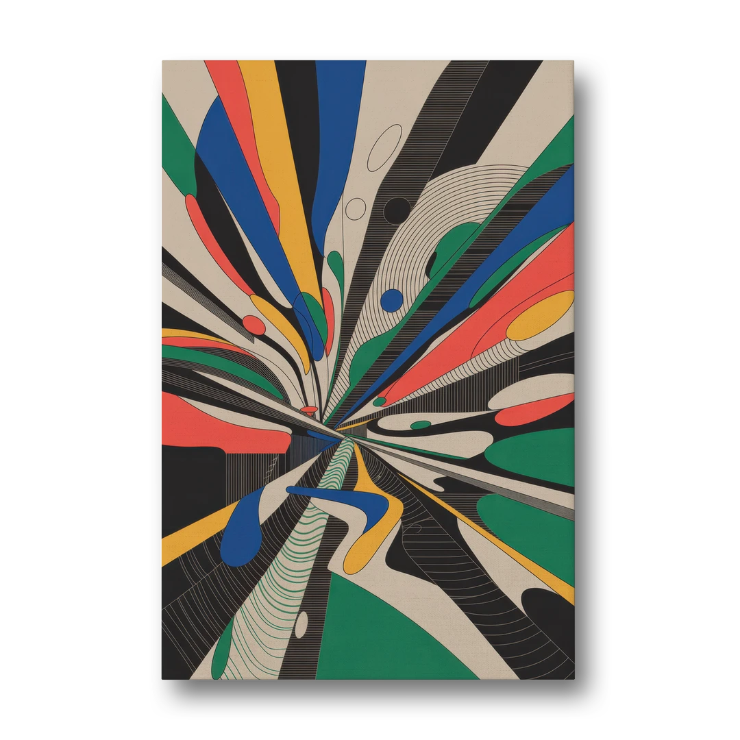 Energetic Layers of Colorful Abstract - Canvas Wall Art - Front