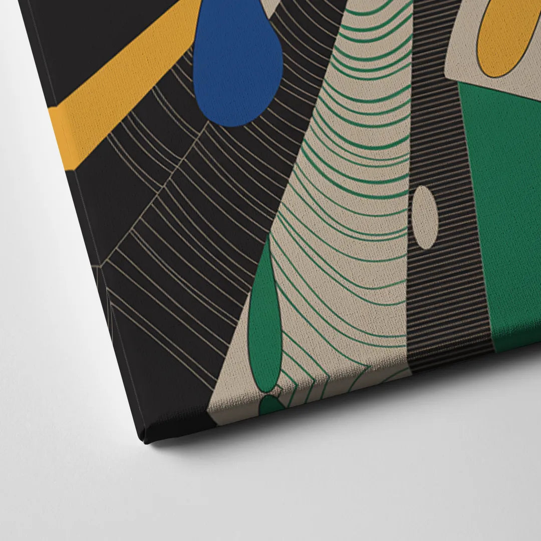 Energetic Layers of Colorful Abstract Canvas Close Up