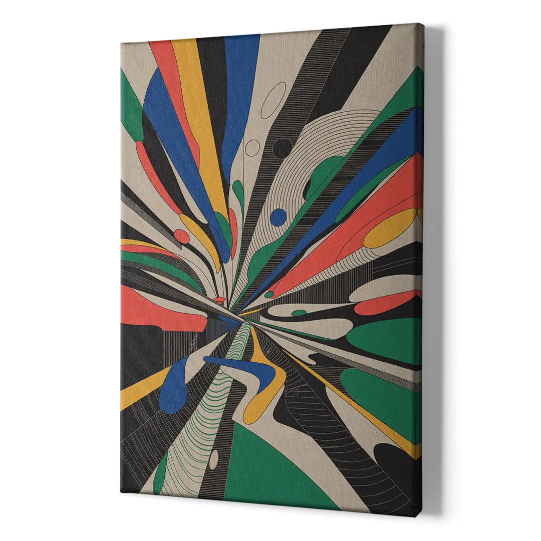Energetic Layers of Colorful Abstract - Canvas Print Art Sides