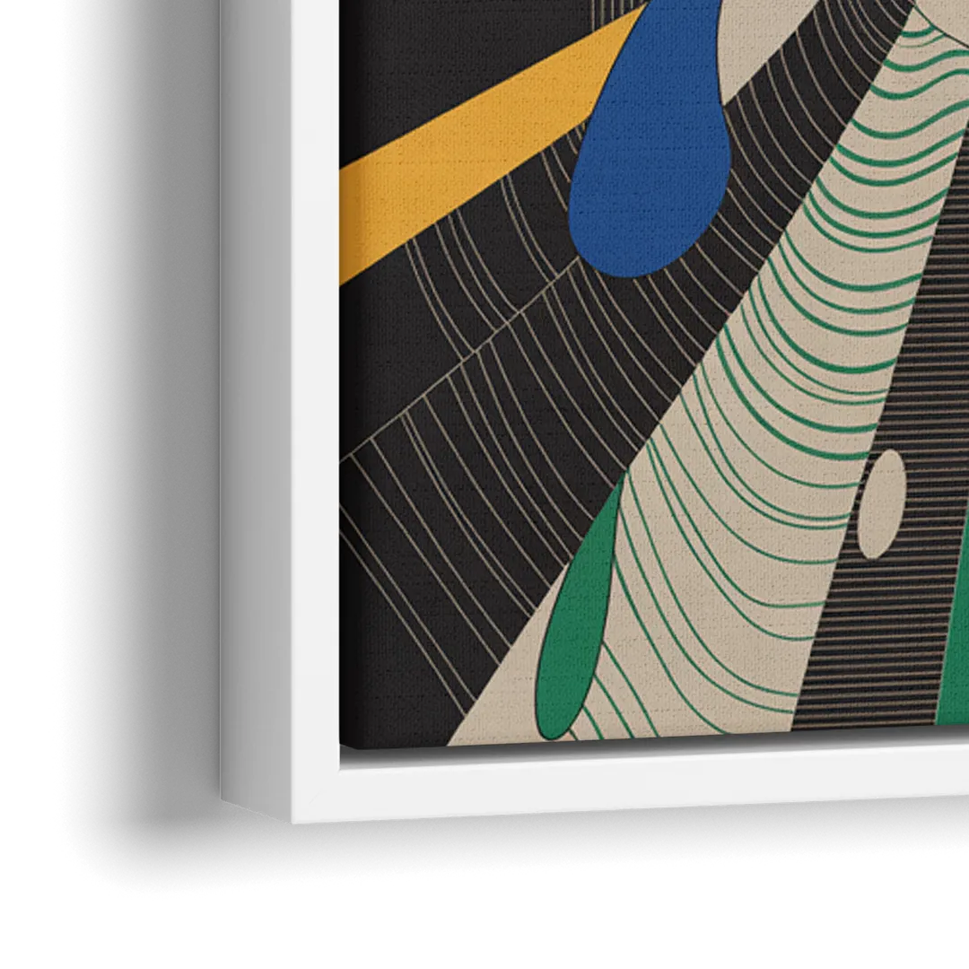 Energetic Layers of Colorful Abstract - Close-Up White Frame Canvas