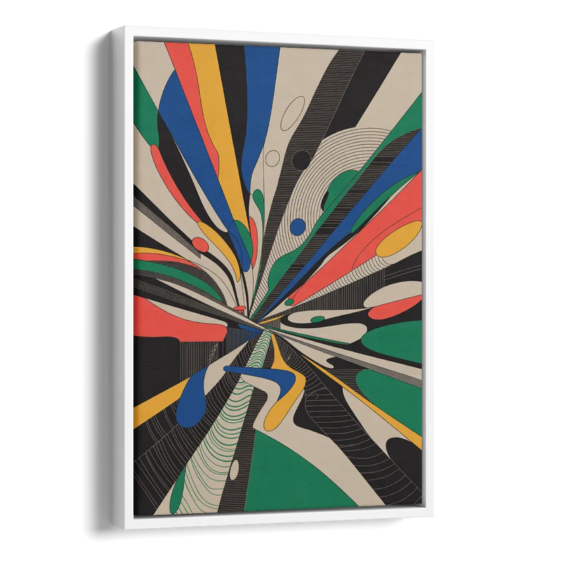 Energetic Layers of Colorful Abstract Side - White Canvas Wall Art