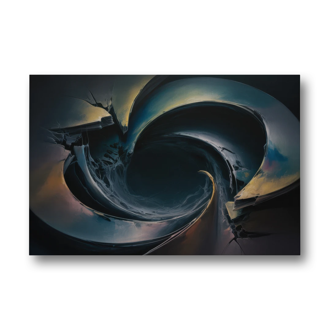 Enigmatic Swirl Dark Abstract - Canvas Wall Art - Front