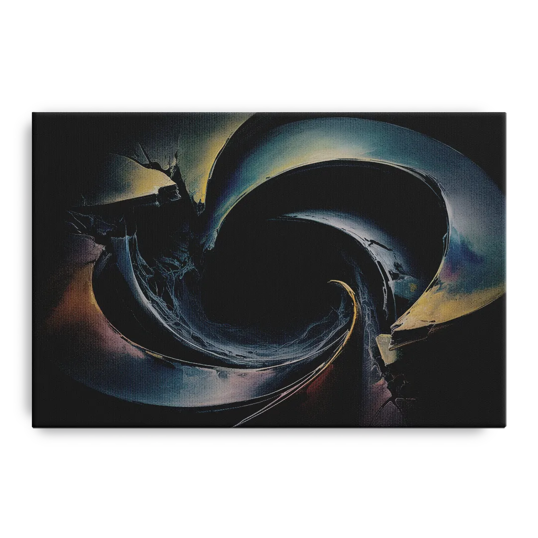 Enigmatic Swirl Dark Abstract - Canvas Wall Art
