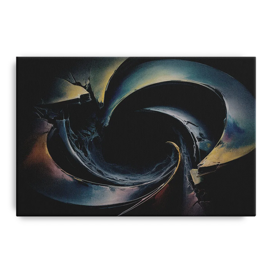 Enigmatic Swirl Dark Abstract - Canvas Wall Art