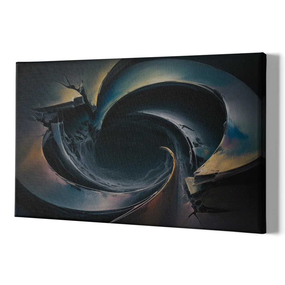 Enigmatic Swirl Dark Abstract - Canvas Print Art Sides