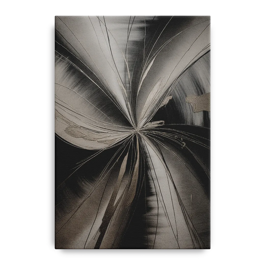 Entwined Elegance Black and Grey Abstract - Canvas Wall Art