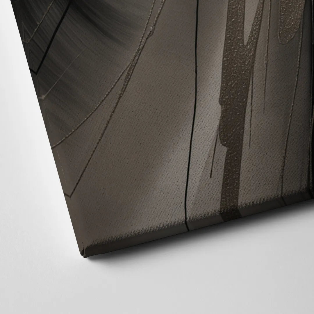 Entwined Elegance Black and Grey Abstract Canvas Close Up