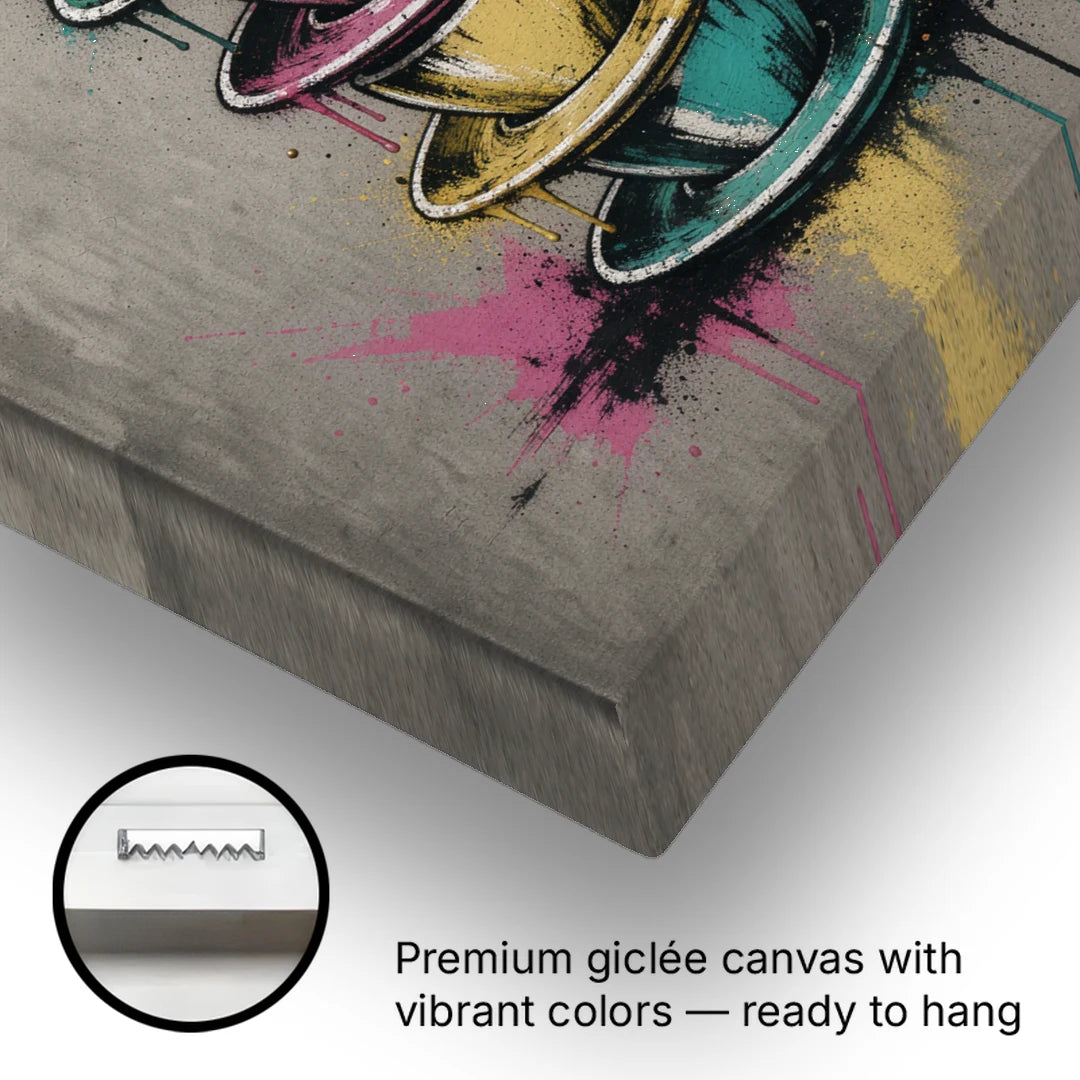 Espresso Cup Tower Splash - Canvas Wall Art - Gallery Wrap Corner