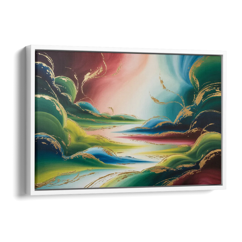 Ethereal Dreamscape Colorful Abstract Side - White Canvas Wall Art