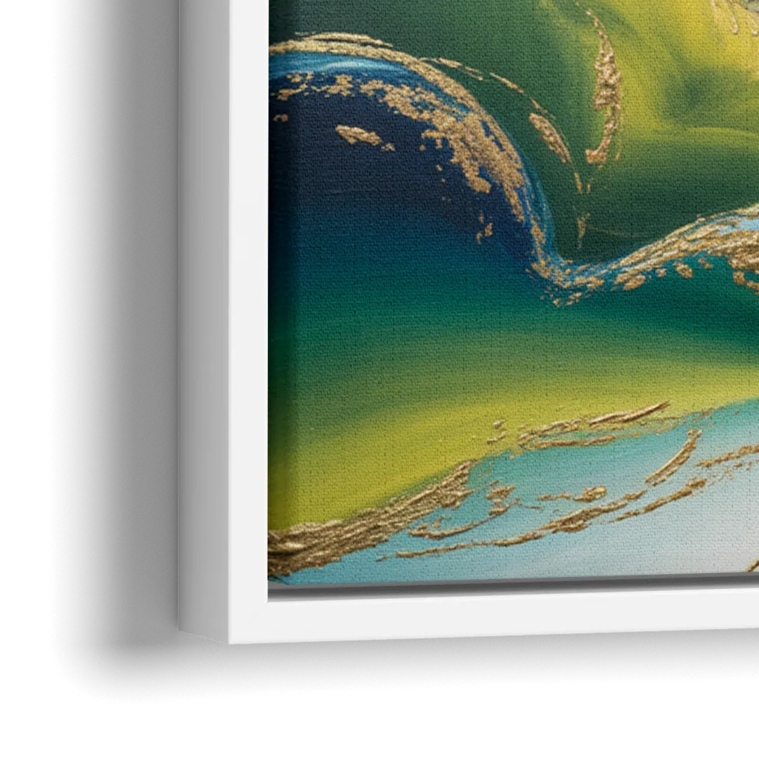 Ethereal Dreamscape Colorful Abstract - Close-Up White Frame Canvas