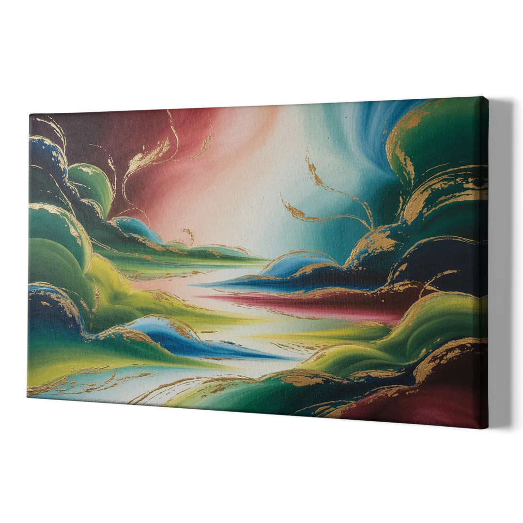 Ethereal Dreamscape Colorful Abstract - Canvas Print Art Sides