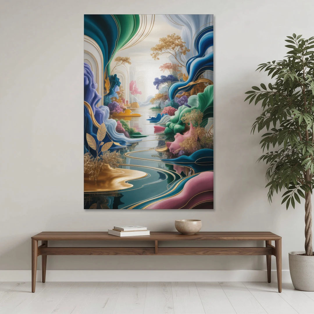 Ethereal Elegance Colorful Abstract - Canvas Wall Art - Coffee Table - 40x60