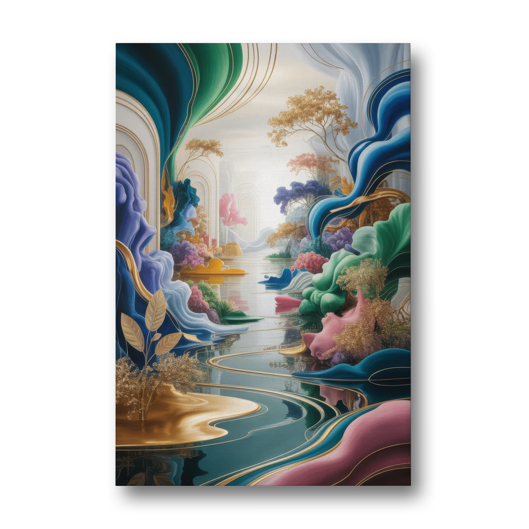 Ethereal Elegance Colorful Abstract - Canvas Wall Art - Front