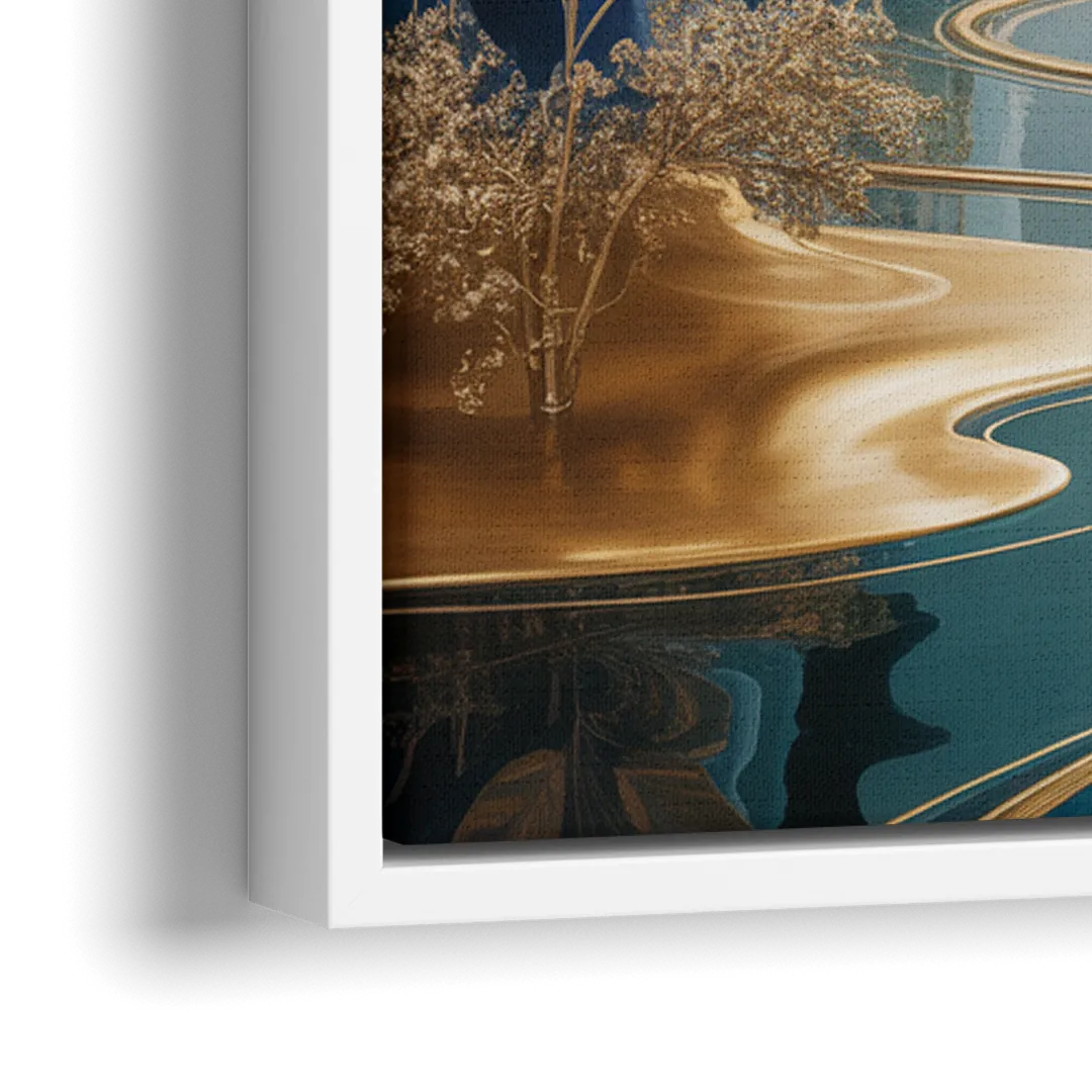 Ethereal Elegance Colorful Abstract - Close-Up White Frame Canvas