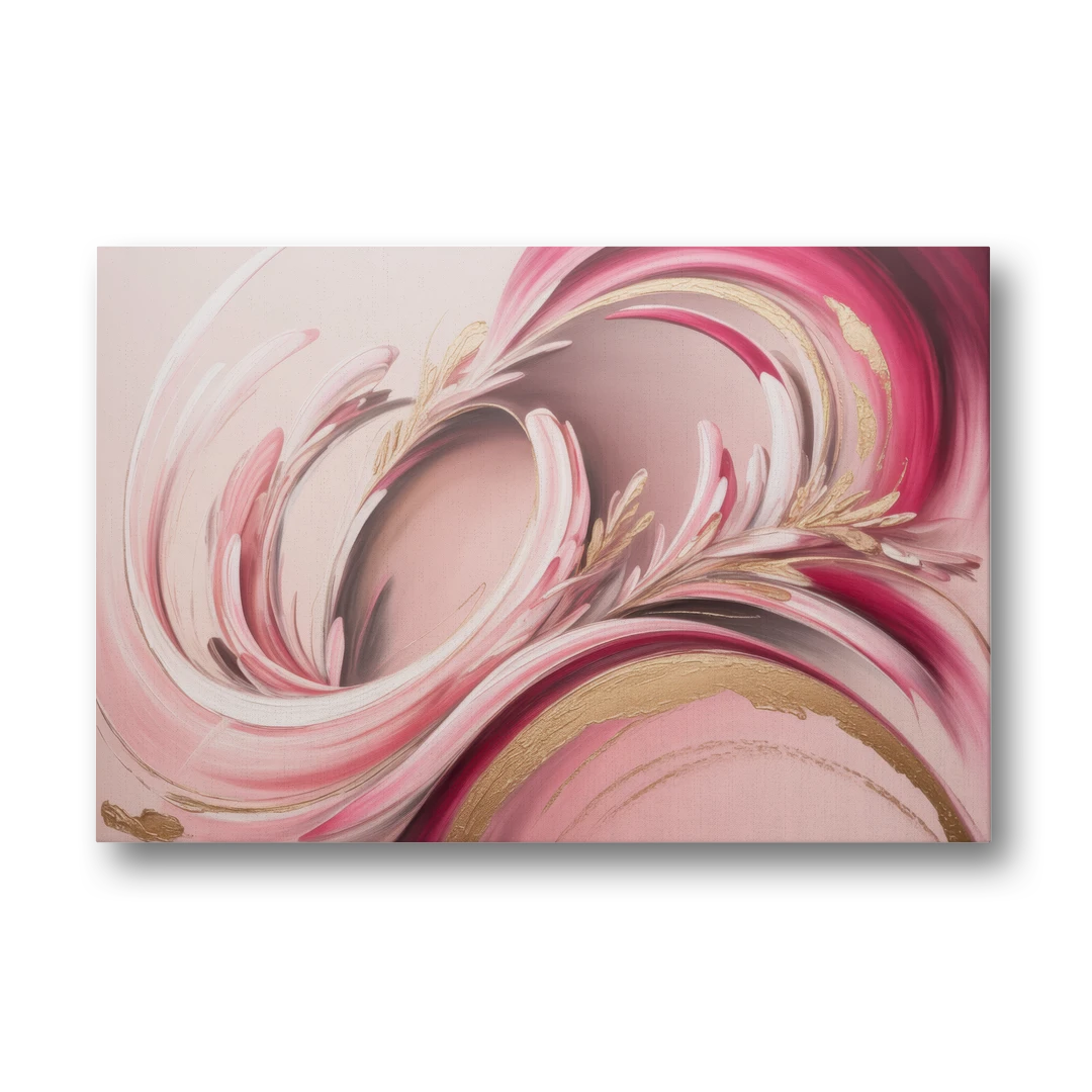 Ethereal Elegance Pink Abstract - Canvas Wall Art - Front