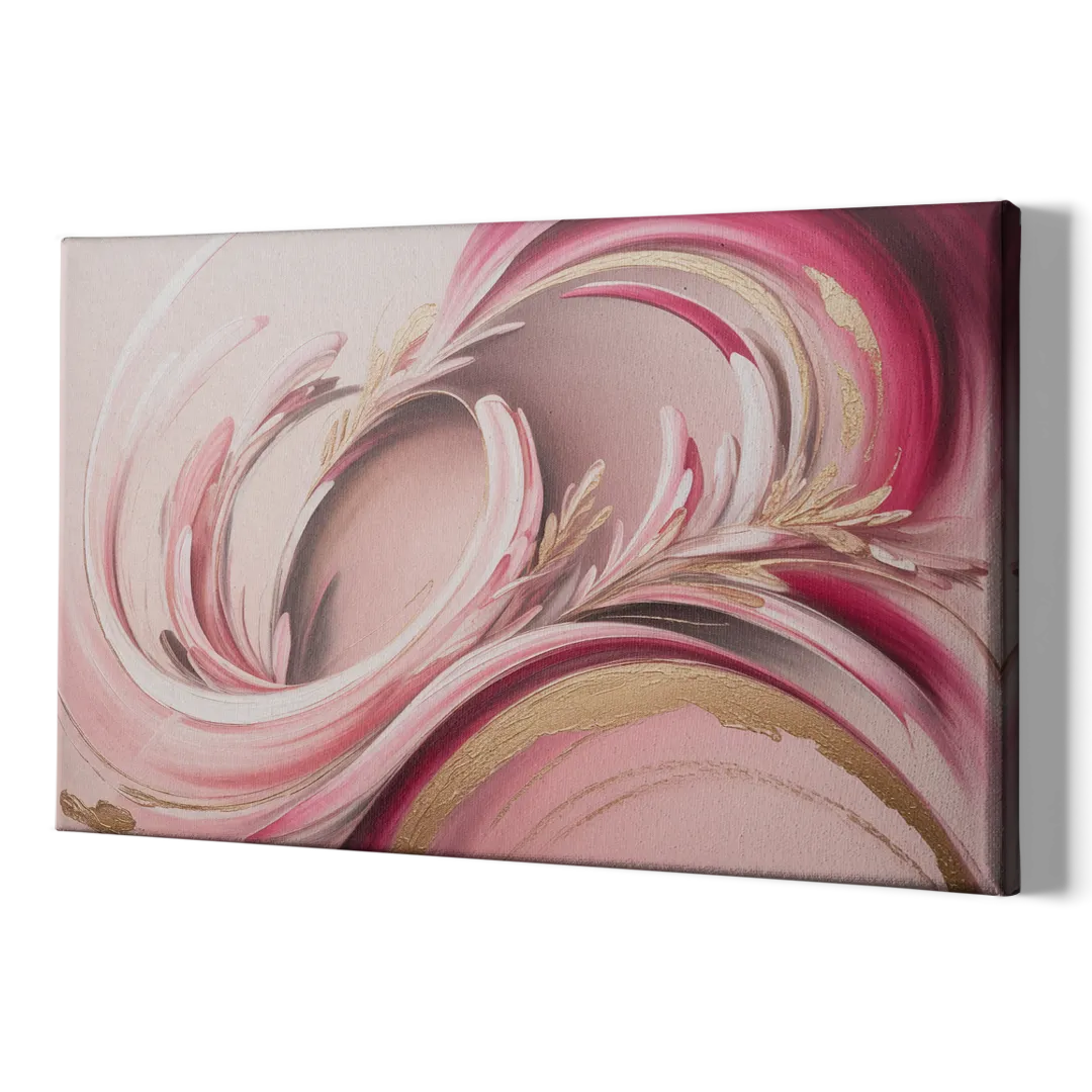 Ethereal Elegance Pink Abstract - Canvas Print Art Sides