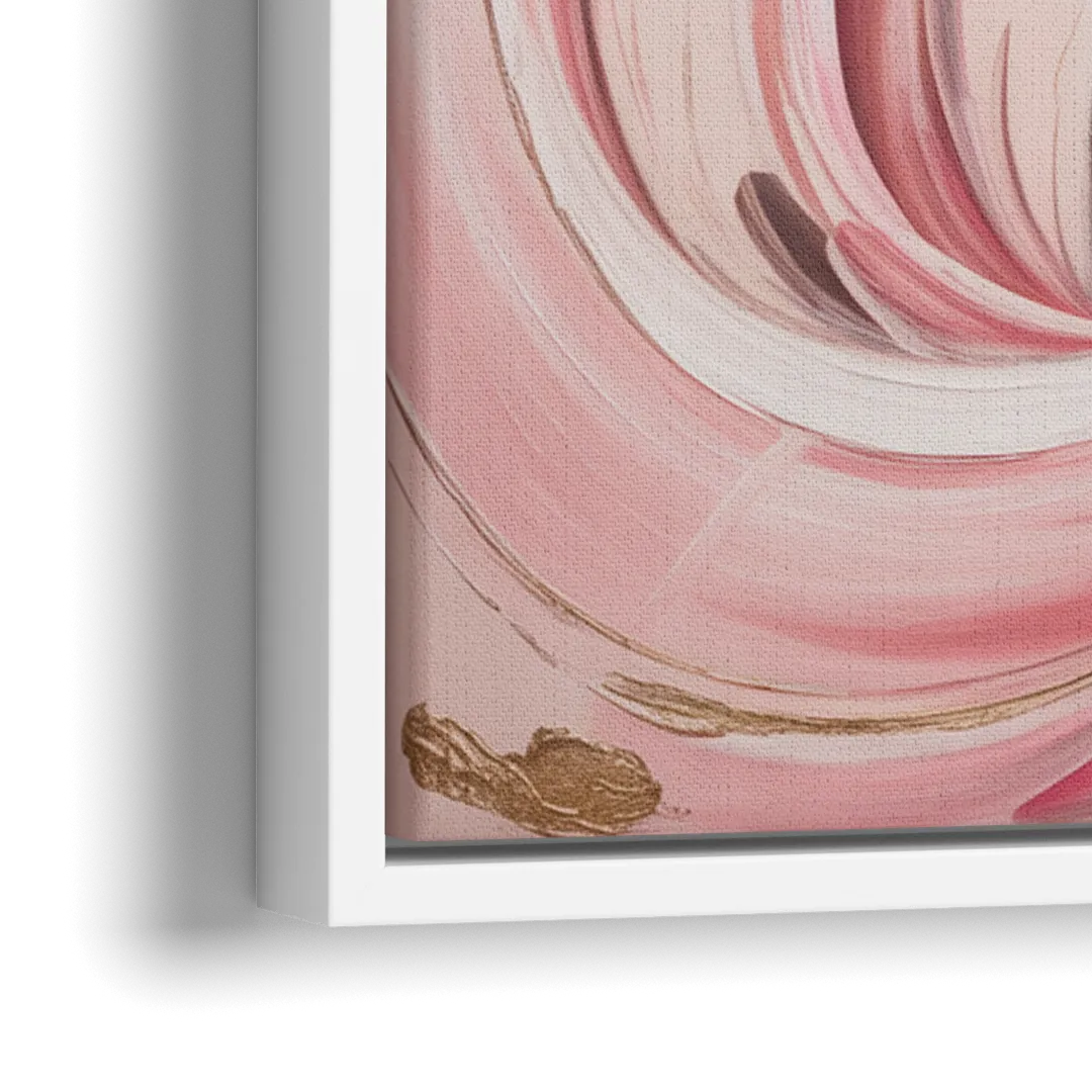 Ethereal Elegance Pink Abstract - Close-Up White Frame Canvas