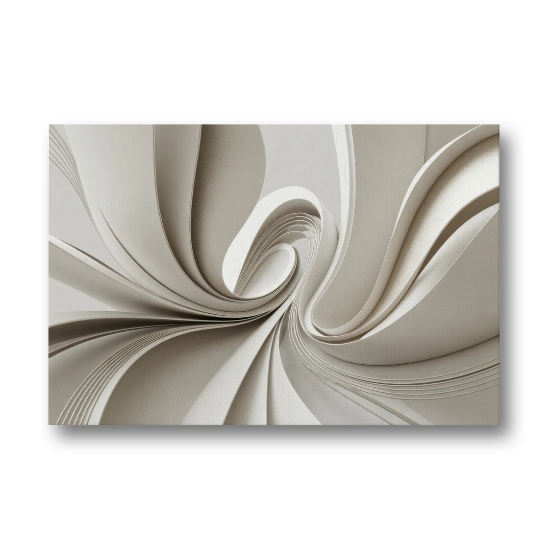 Ethereal Elegance White Abstract - Canvas Wall Art - Front