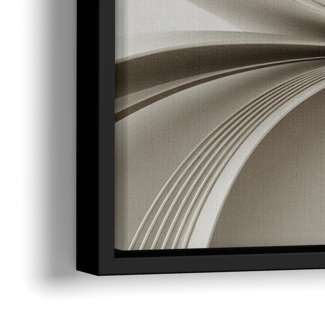 Ethereal Elegance White Abstract - Close-Up Black Frame Canvas