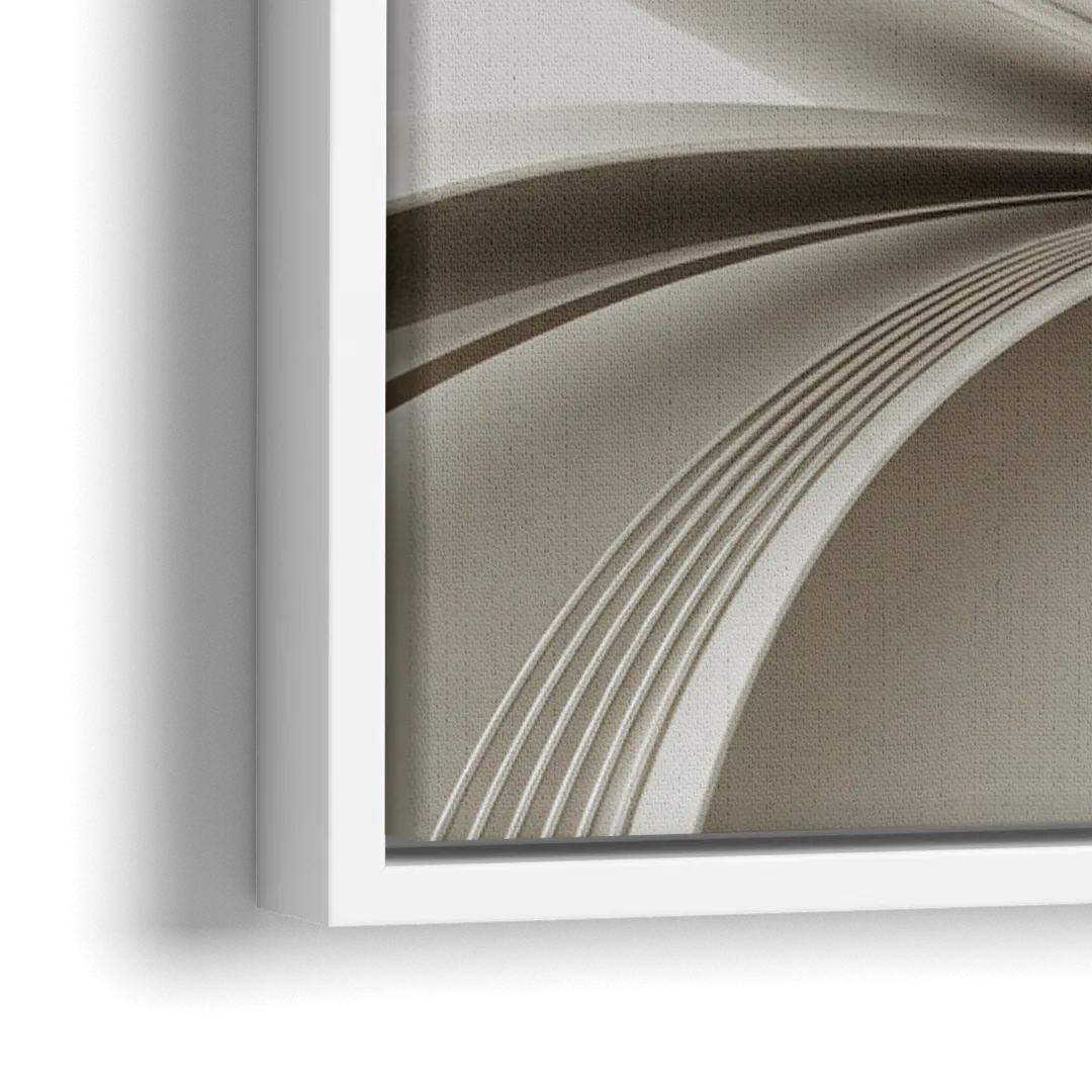 Ethereal Elegance White Abstract - Close-Up White Frame Canvas
