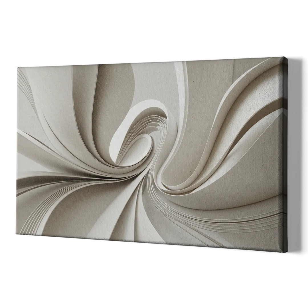 Ethereal Elegance White Abstract - Canvas Print Art Sides