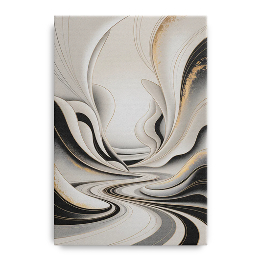 Ethereal Fluidity White Abstract - Canvas Wall Art