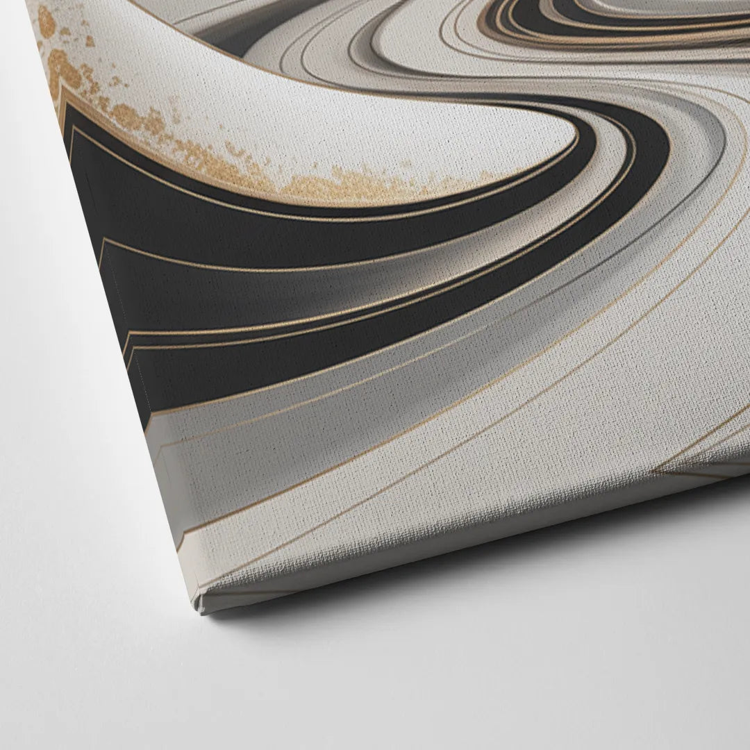 Ethereal Fluidity White Abstract Canvas Close Up