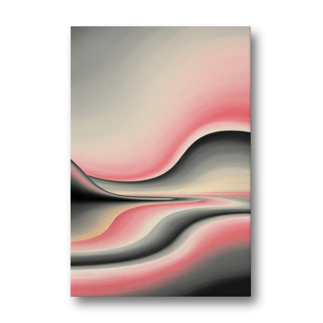Ethereal Horizon Pink and Grey Abstract - Canvas Wall Art - Front