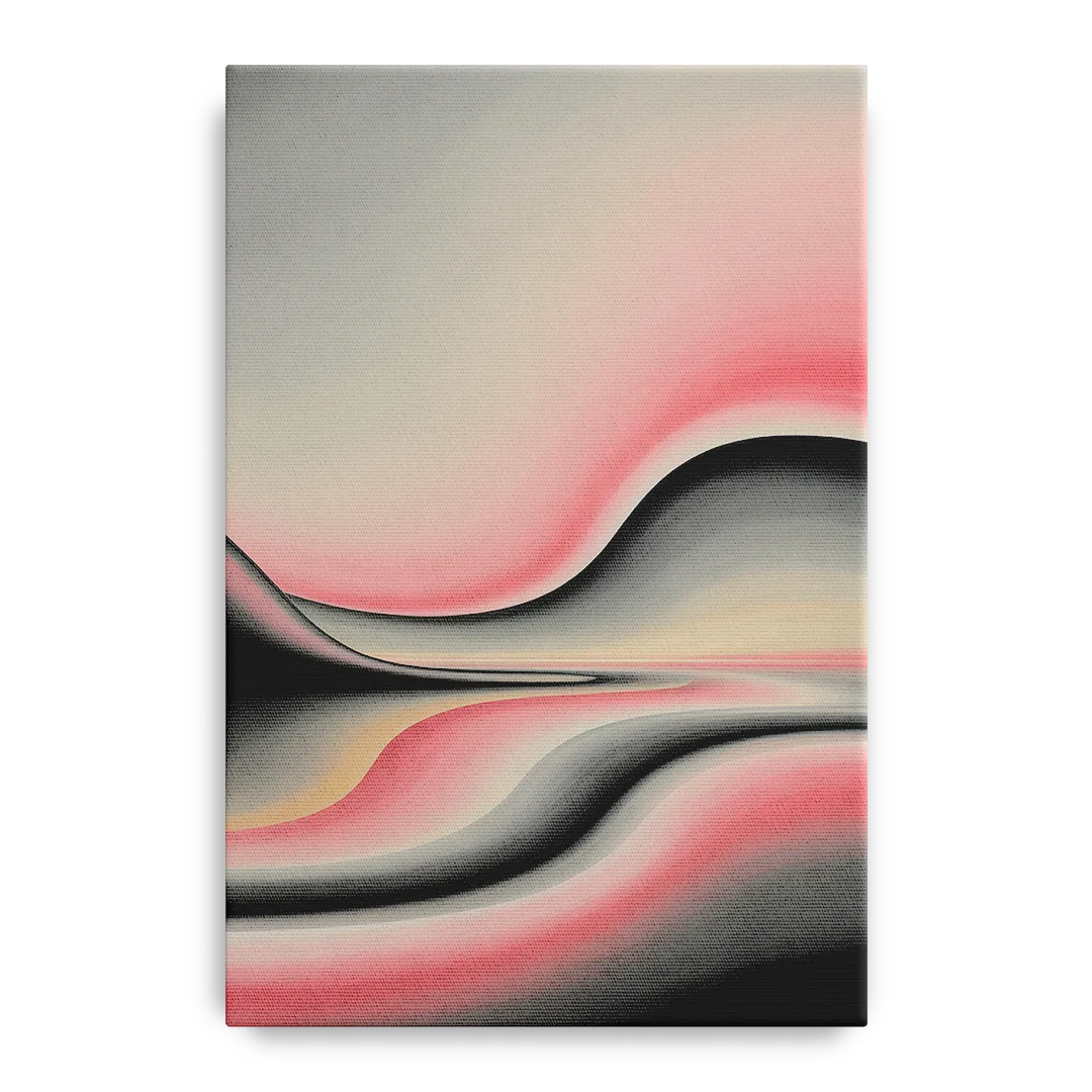 Ethereal Horizon Pink and Grey Abstract - Canvas Wall Art