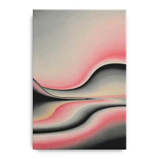Ethereal Horizon Pink and Grey Abstract - Canvas Wall Art