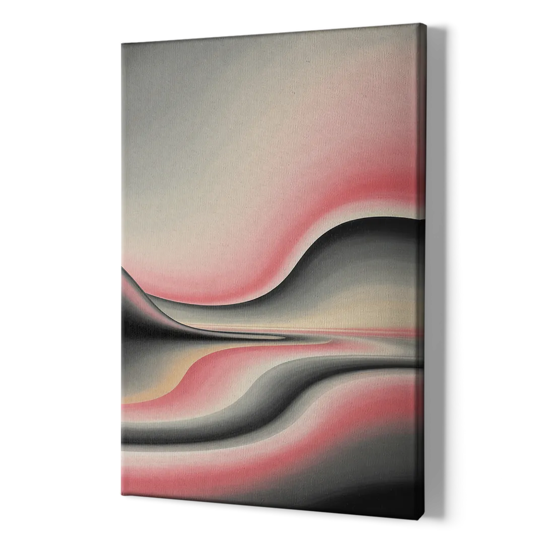 Ethereal Horizon Pink and Grey Abstract - Canvas Print Art Sides