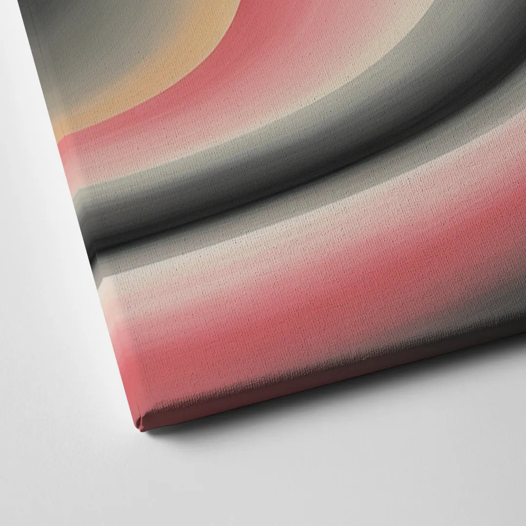 Ethereal Horizon Pink and Grey Abstract Canvas Close Up