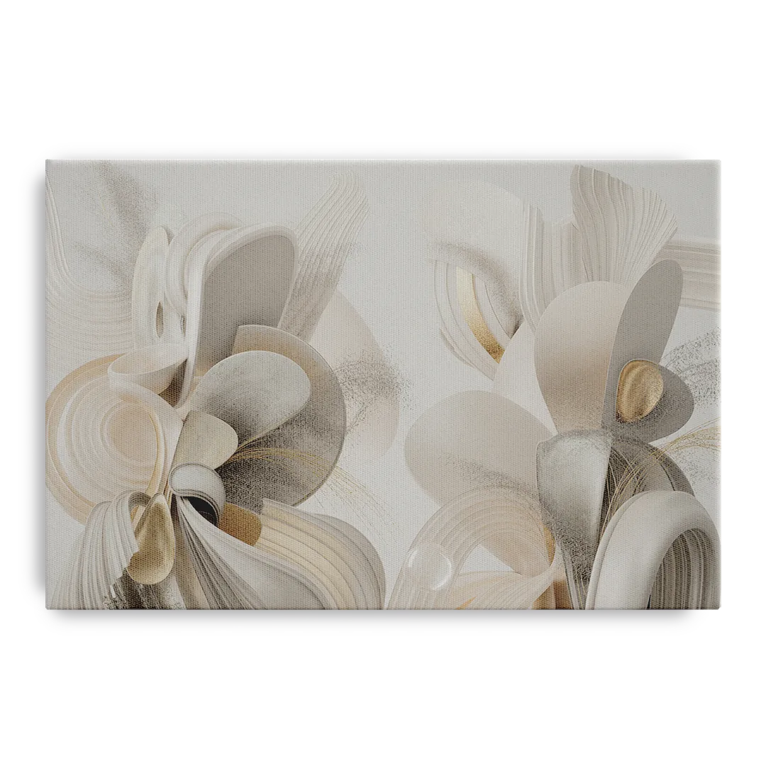 Ethereal Interplay White Abstract - Canvas Wall Art