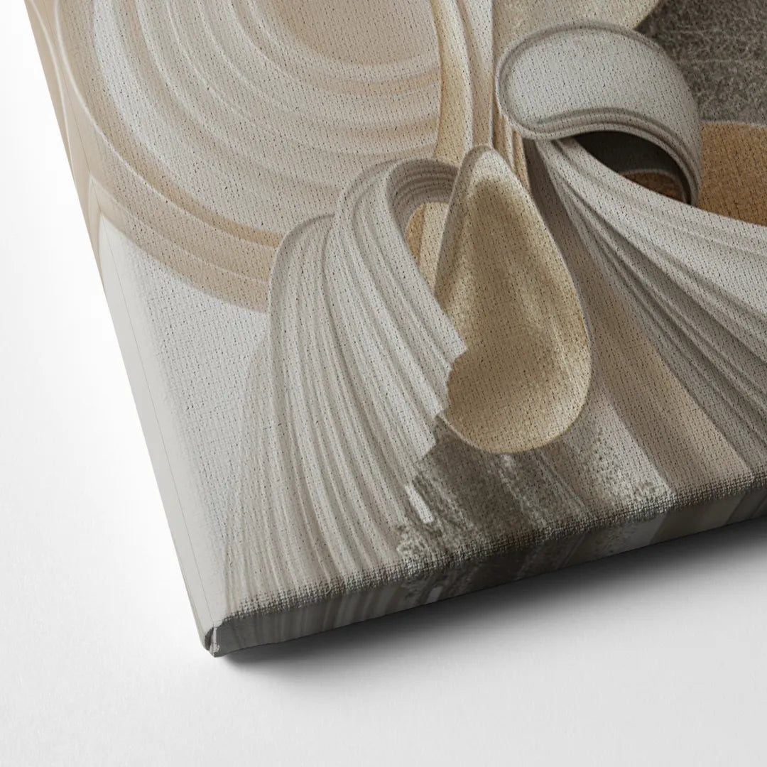 Ethereal Interplay White Abstract Canvas Close Up