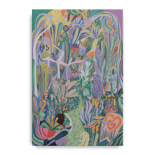 Ethereal Jewel Garden Colorful Abstract - Canvas Wall Art