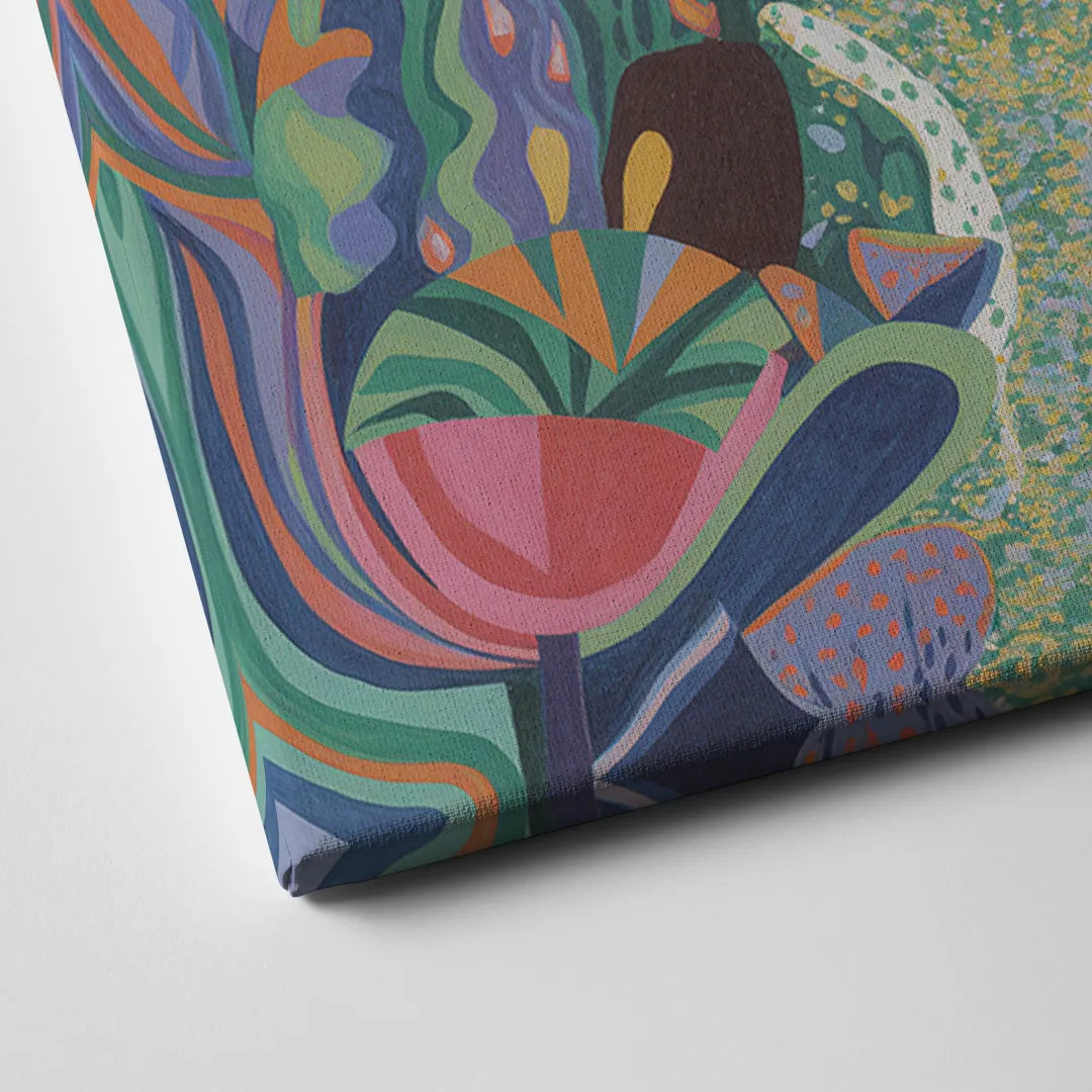 Ethereal Jewel Garden Colorful Abstract Canvas Close Up
