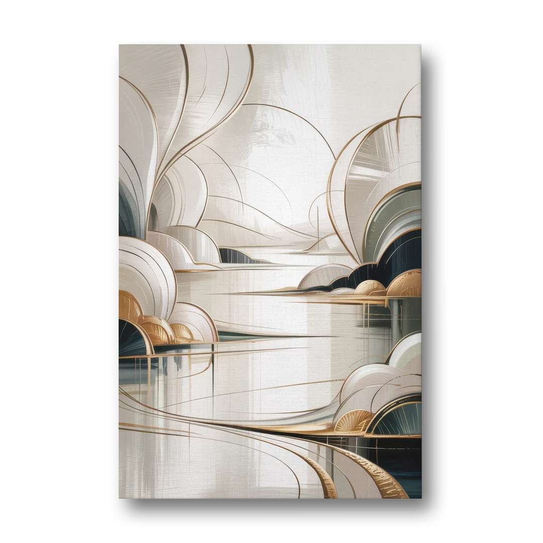 Ethereal Minimalist Serenity White Abstract - Canvas Wall Art - Front