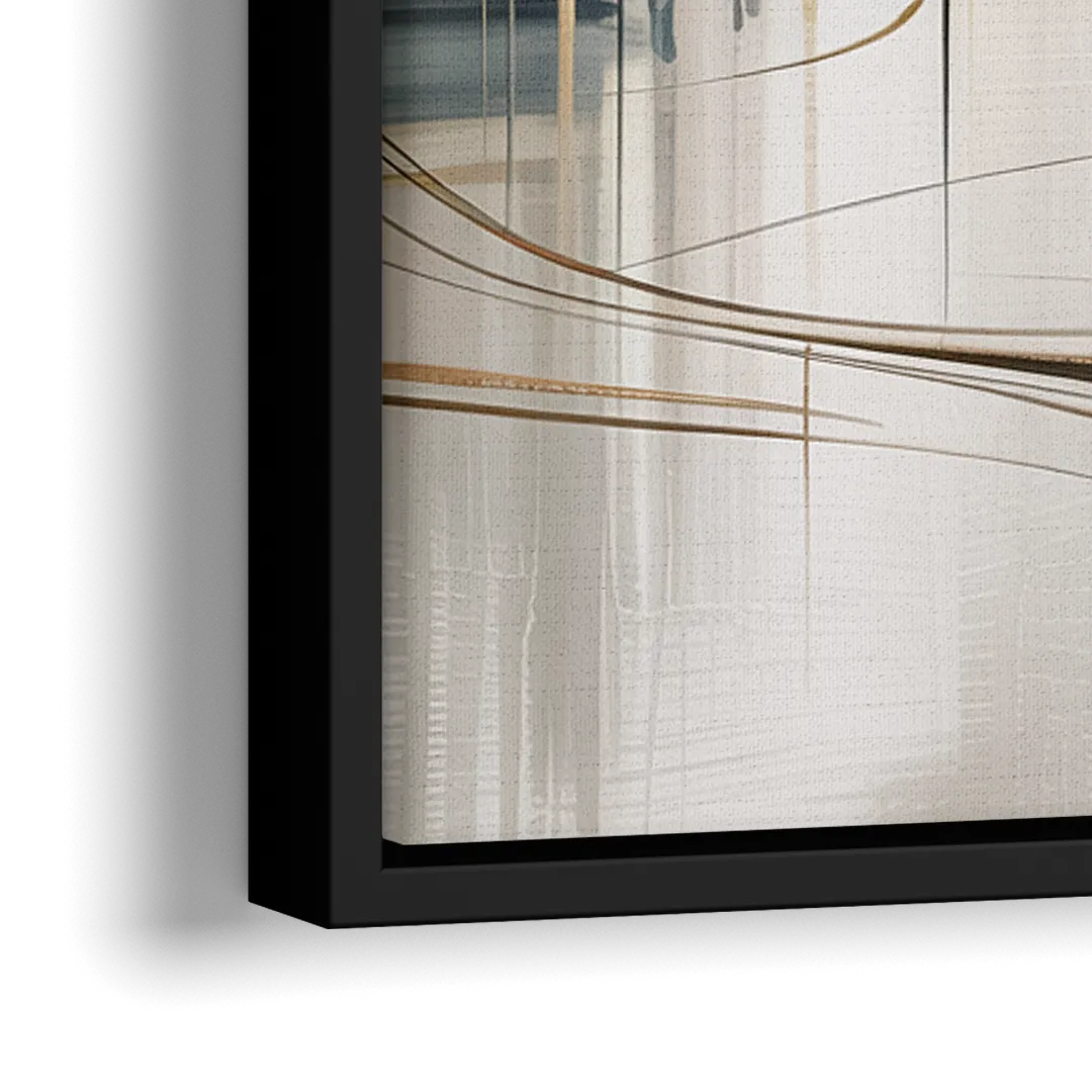 Ethereal Minimalist Serenity White Abstract - Close-Up Black Frame Canvas